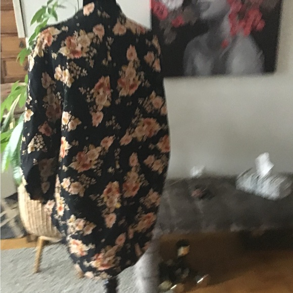 Fall Floral print outerwear jacket front pocket Polyester quilted lining - Picture 3 of 3